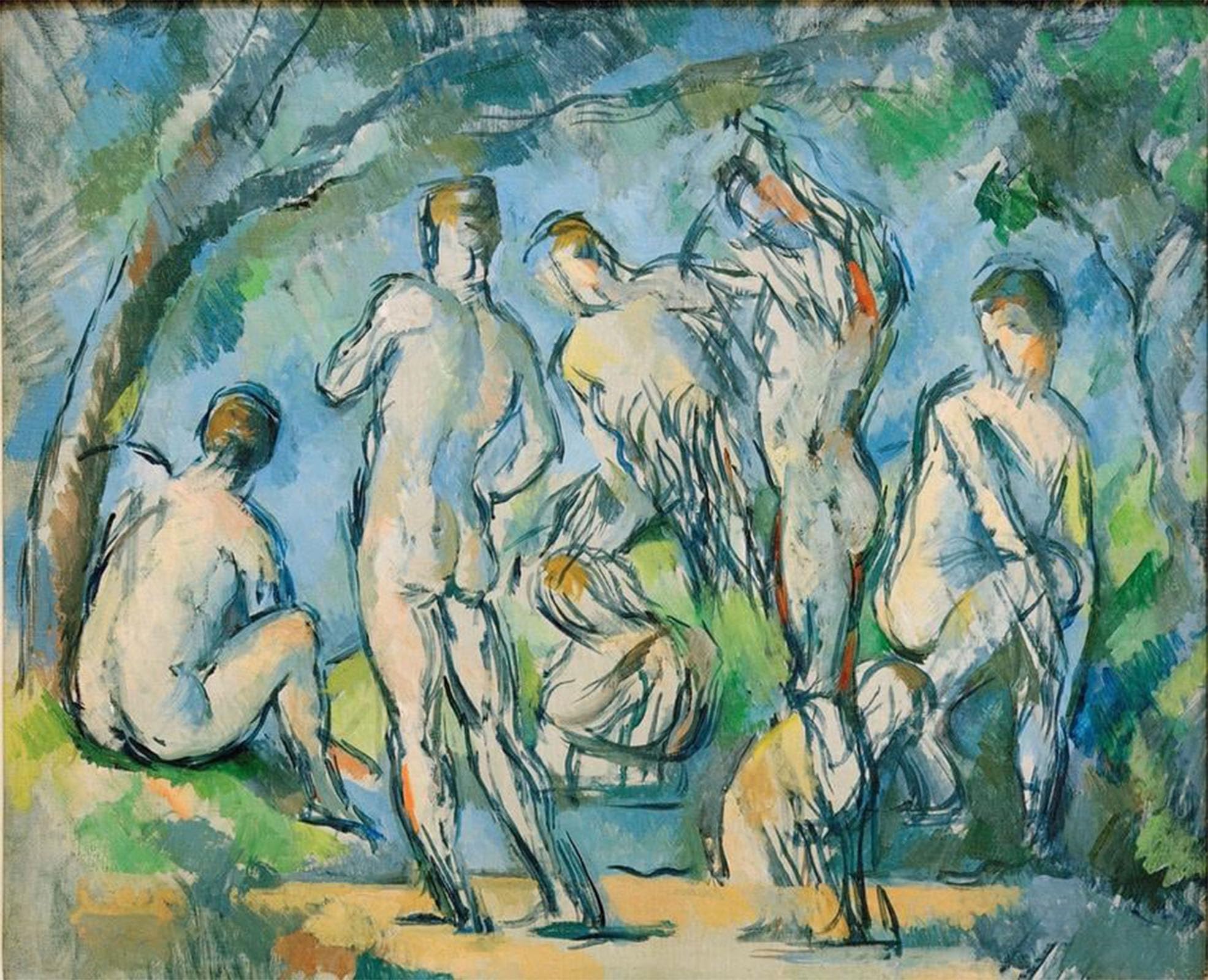 POSTERIIk Famous Print Pop Art Wall Art Graffiti Sept Baigneurs by Paul Cézanne Art Prints for Home Decor 60x90cm