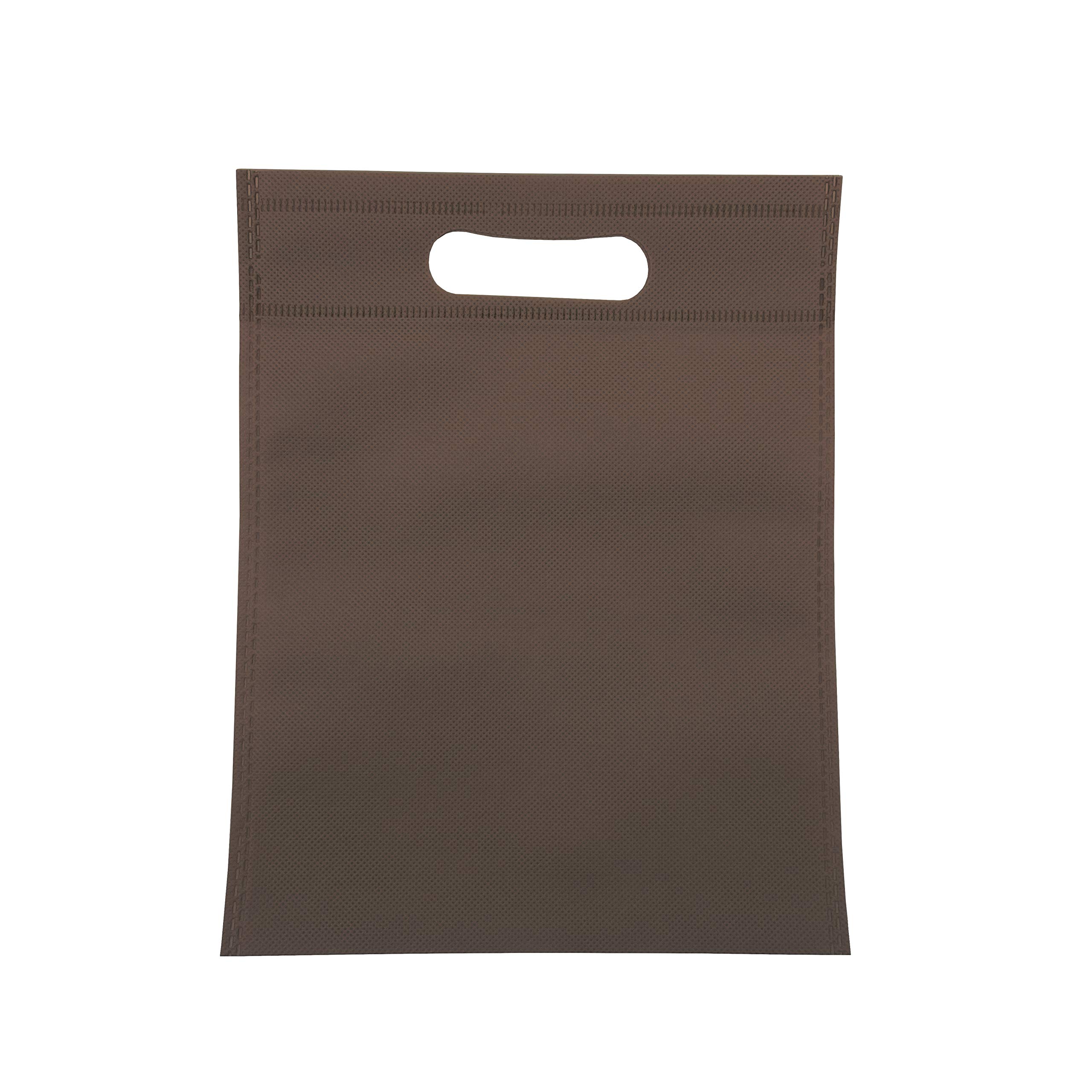 BOLSAS 100 Pieza Tela no Tejido,con asa Troquelada.Bolsas de Compra Reutilizable. (Cafe, 35x45cm)