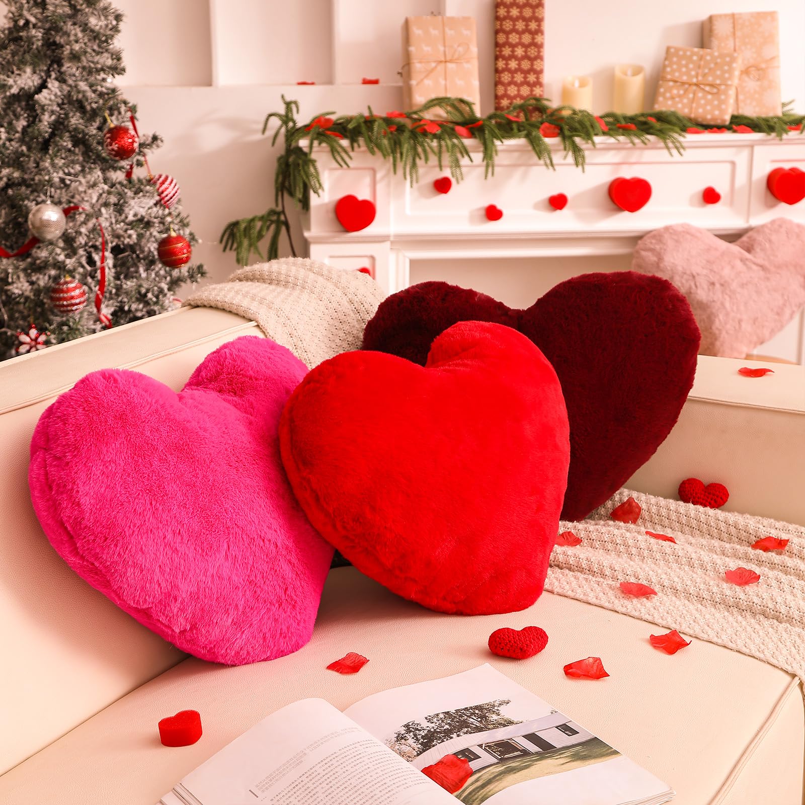 Amazon.com: YRXRUS Heart Pillow, Wine Red Heart Pillows, Love