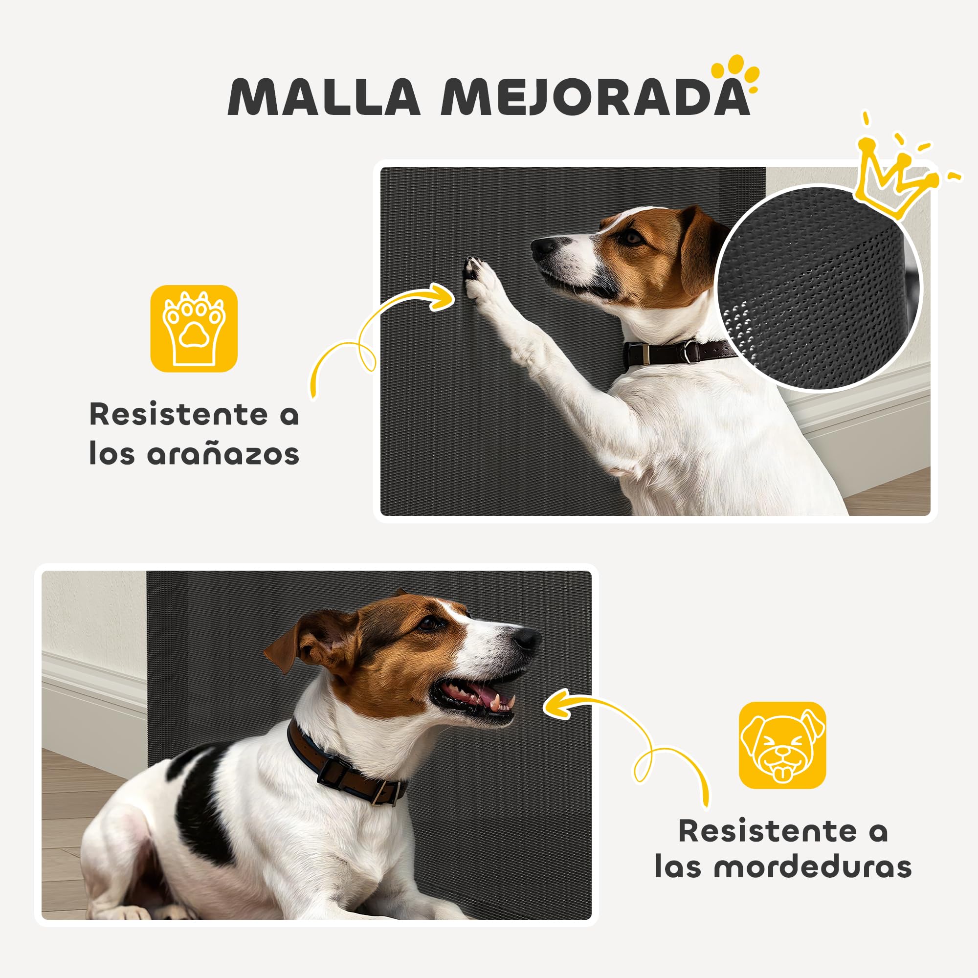 PawHut Barrera para Perros Retráctil 0-125 cm Puerta para Perros Pequeños Extensible Barrera de Seguridad para Mascotas con Interruptor de Cierre para Escaleras Puertas Pasillos Negro