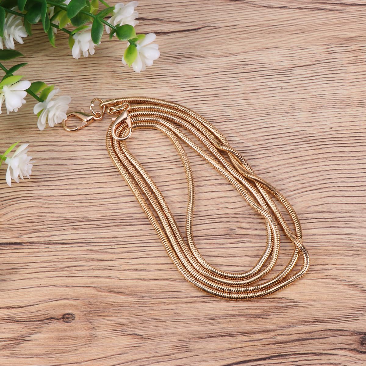 Healifty Cadena De Bolso Dorada De 47.24 Pulgadas Con Hebillas Metalicas Para Correa De Repusto Bolso Bandolera Accesorios Versatiles Para Bolsos Medianos
