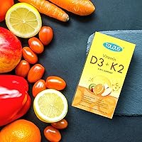 Vista 7 de Vitamina D3+K2, D3 5000 UI con K2 MK-7 125 mcg, 120 unidades, sin gluten, suministro para 120 días, 1 paquete