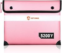 Vista 13 de Bolsa de documentos ignífuga mejorada de 5200 °F con aislamiento térmico, bolsa resistente al agua y fuego con cremallera, 8 capas