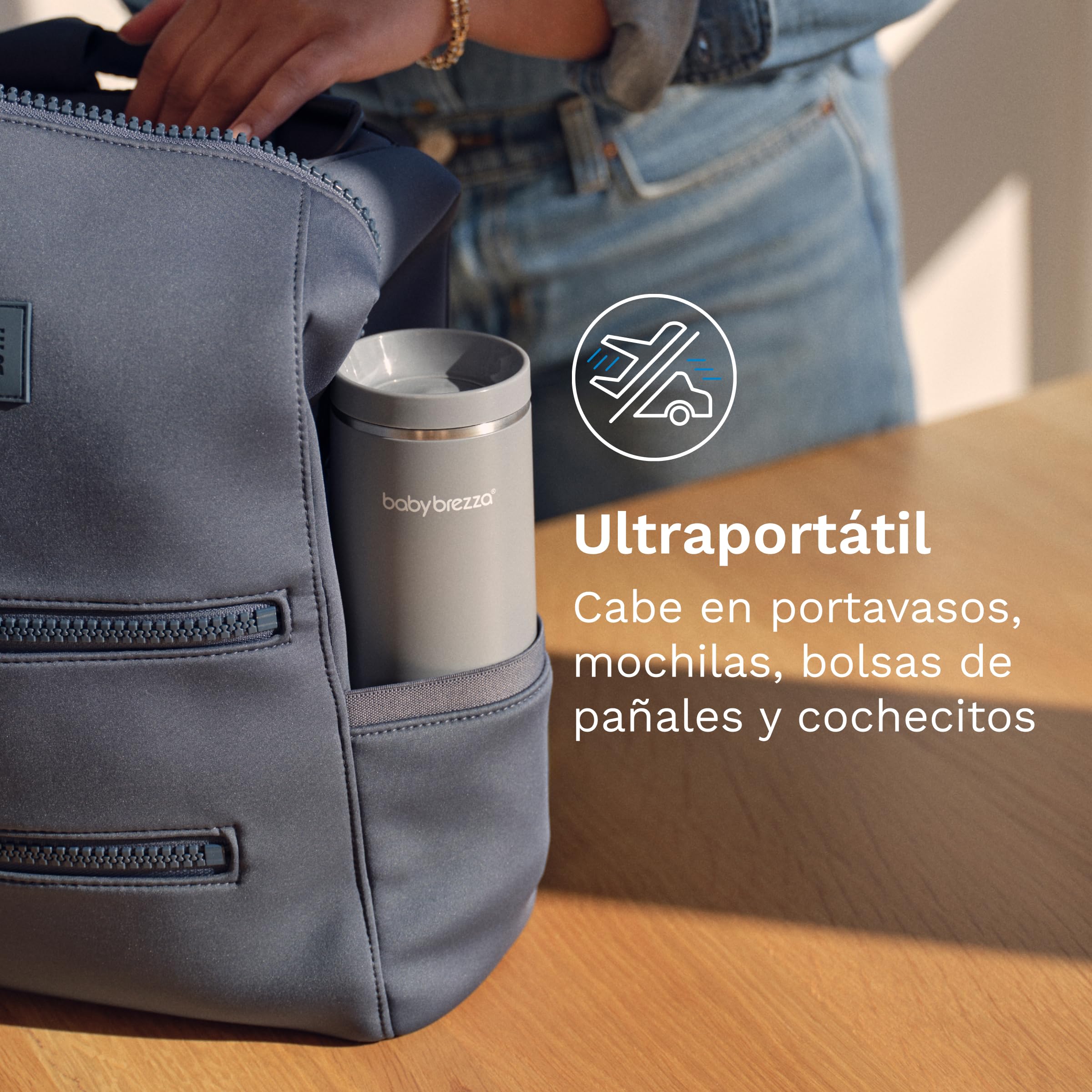 Baby Brezza Calienta Biberones Portátil Súperrápido - 67% Más Rápido - Calentador de Biberones Ideal para Viajes - Fórmula y Leche Materna - hasta 270 ml - Recargable, Negro