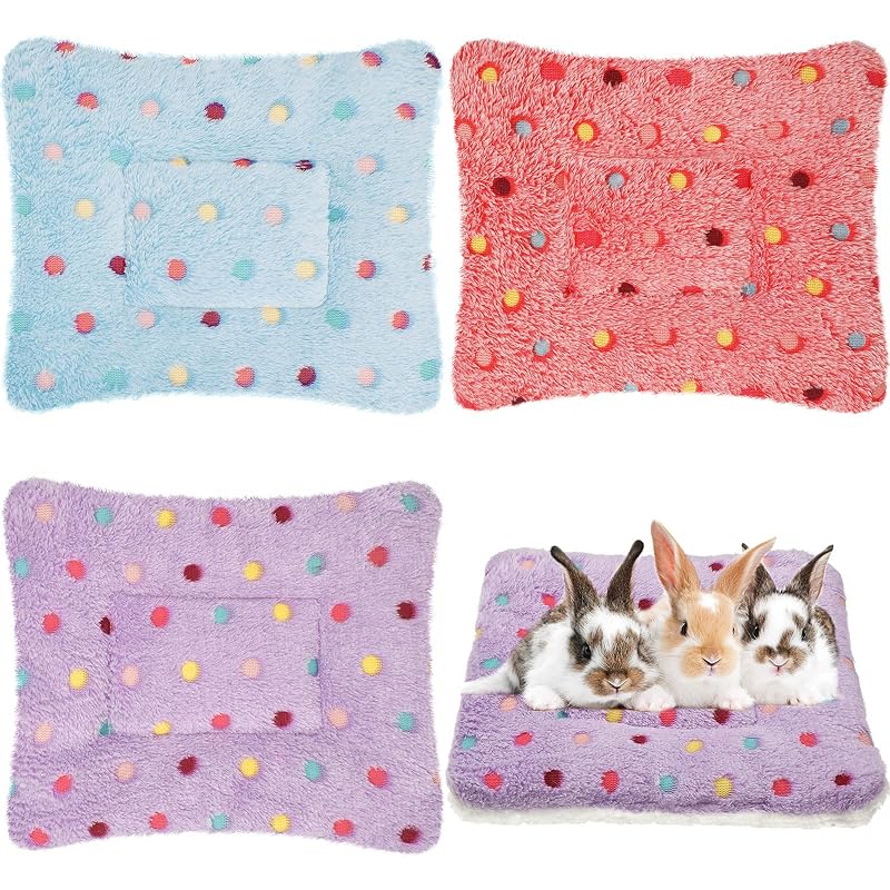 Cama para Pequenos Animais Jetec em Fleece com Estampa de Bolinhas, Pacote com 3