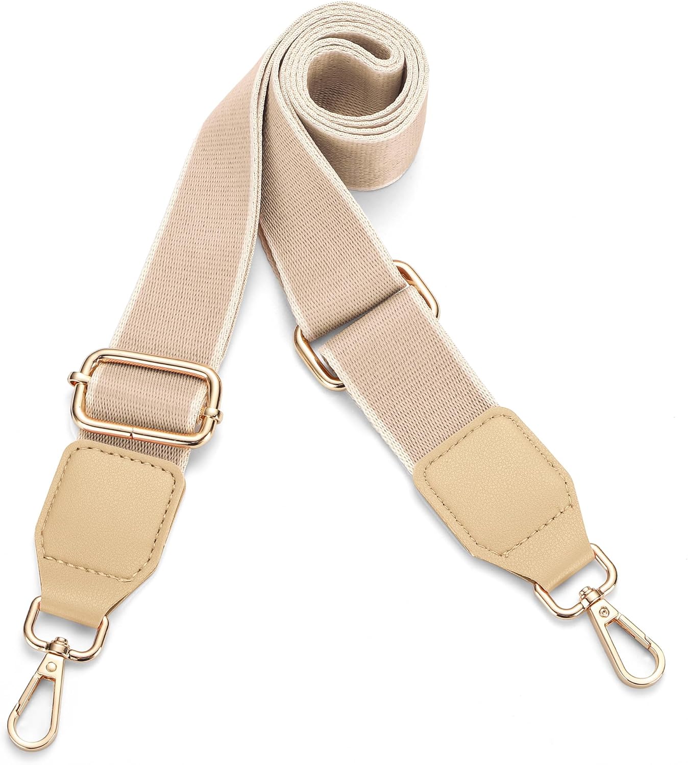 Purse Straps Replacement Crossbody, Universal Wide Shoulder Strap for Bags Adjustable Straps for Handbags, Gold Buckle - Apricot
