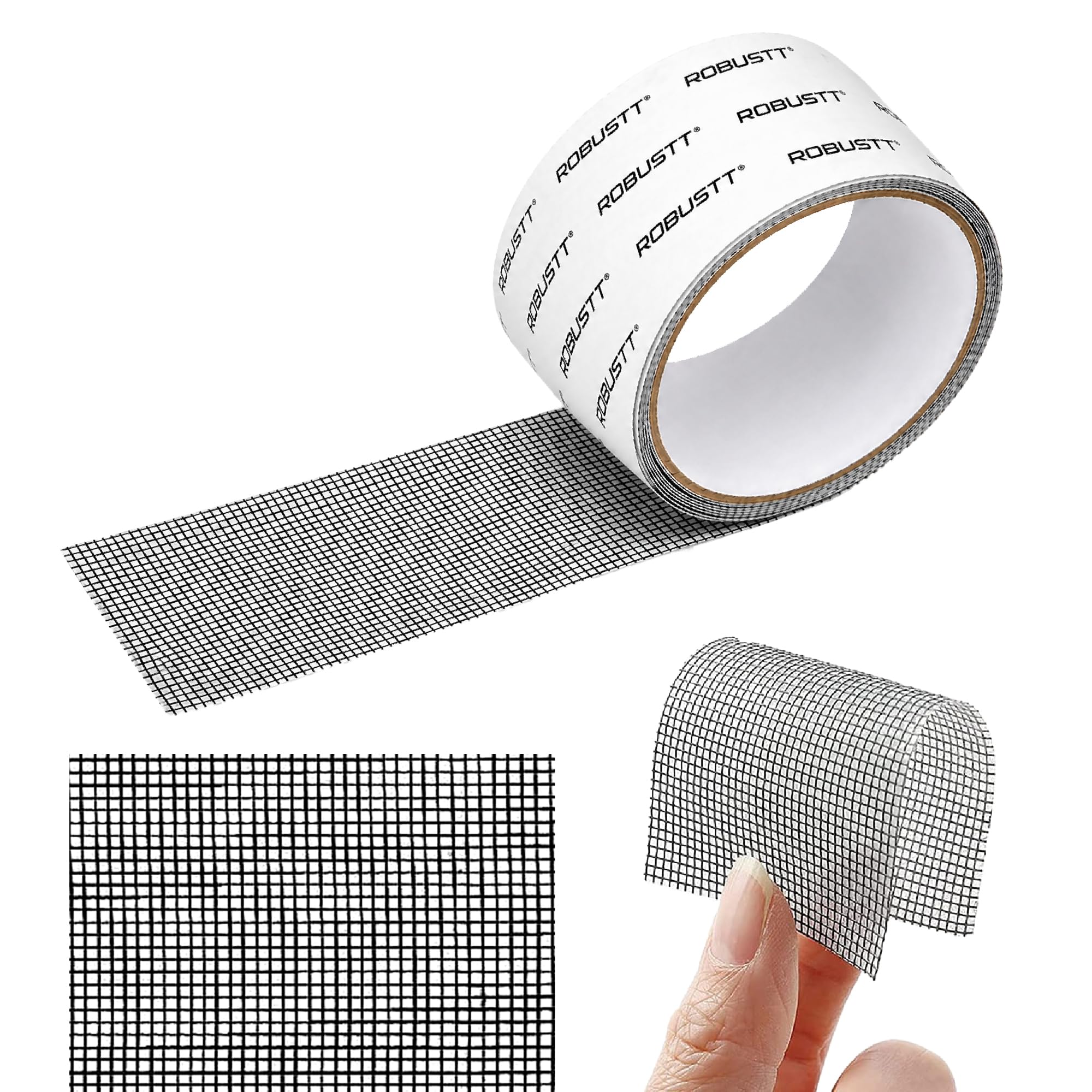 robustt window screen repair mosquito net tape (200x5cm) | strong adhesive fiberglass mesh net tape for window repair, tents and balcony | mosquito net patch tape for torn and damaged screens