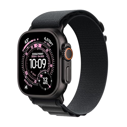 Apple Watch Ultra 3 [GPS + Cellular 49mm] Running & Multisport Smartwatch w/Rugged Titanium Case w/Black Alpine Loop - L. Satellite Communications, Advanced Health & Fitness Tracking
