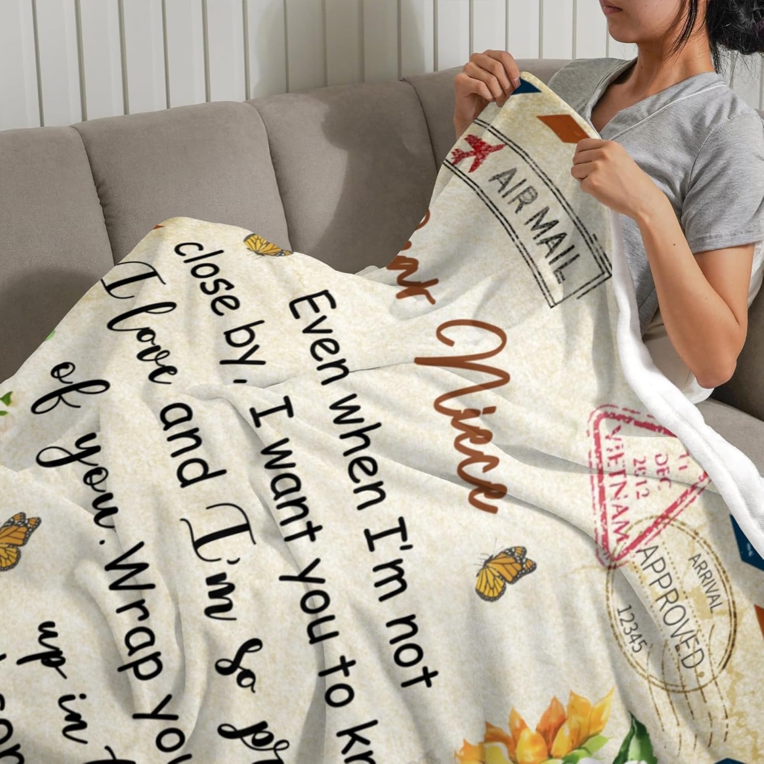 Niece Gifts from Auntie, Birthday Blanket, 60' X 50' - Image 3