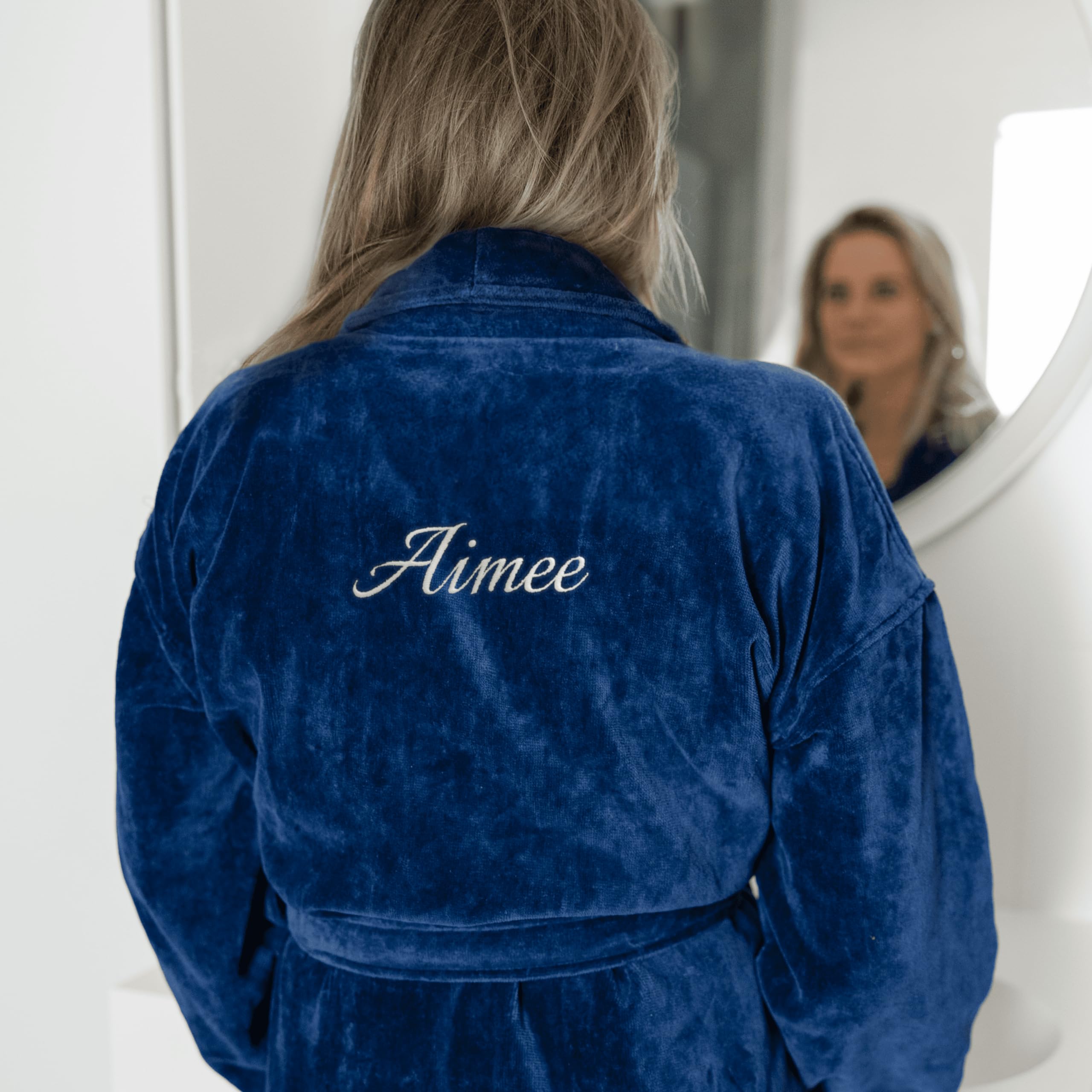your surprise Bademantel Damen personalisiert - Bademantel Damen mit Stickerei personalisierbar mit eigenem Namen Order Text und Schriftarten