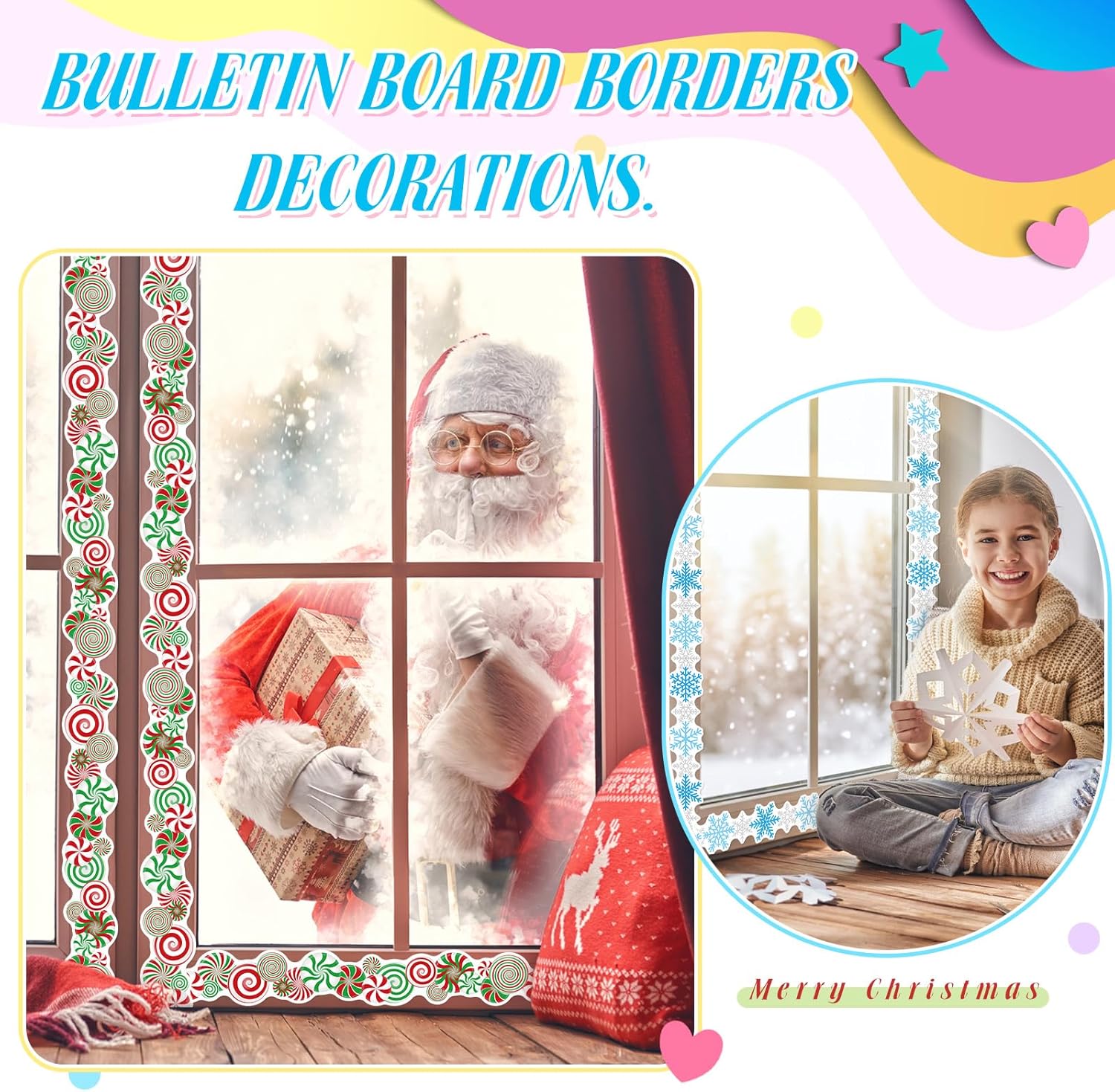 Geyee 12 Rolls 394 ft Holiday Bulletin Board Borders Seasonal Bulletin Board Decorations Summer Beach Trim for School Classroom Wall Decor