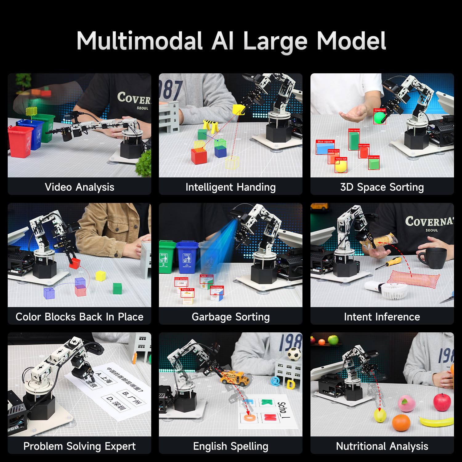 Yahboom DOFBOT PRO 6-DOF AI Smart Recognition Robot Arm | Orin Nano SUPER 4GB Master Control 3D Space Grabbing,Equipped with 10.1-inch Display (Ultimate with Orin Nano 4GB)