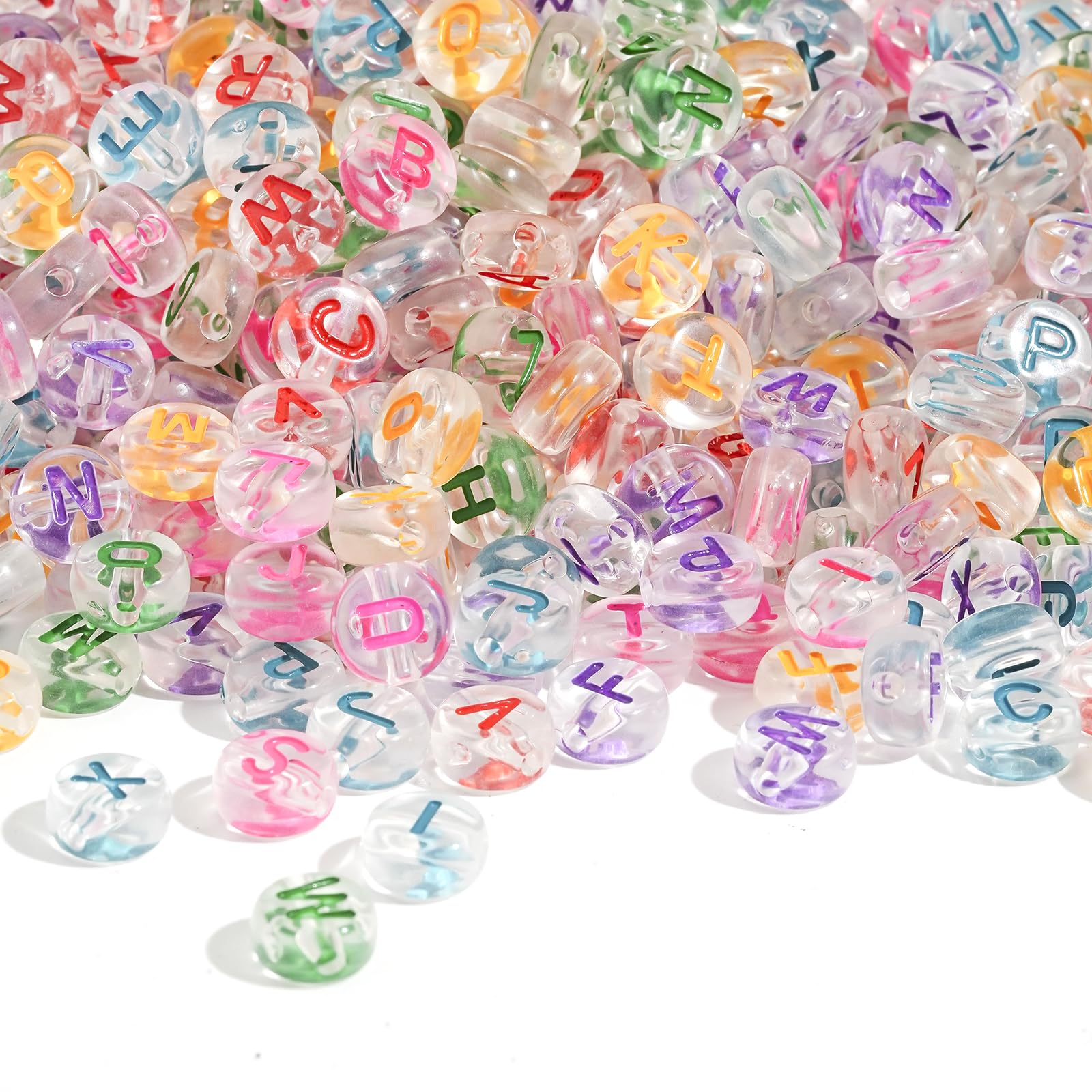 1260 Perline Con Lettere A-Z - Multicolore Per Bracciali Fai Da Te, Gioielli E Artigianato - Foto 5