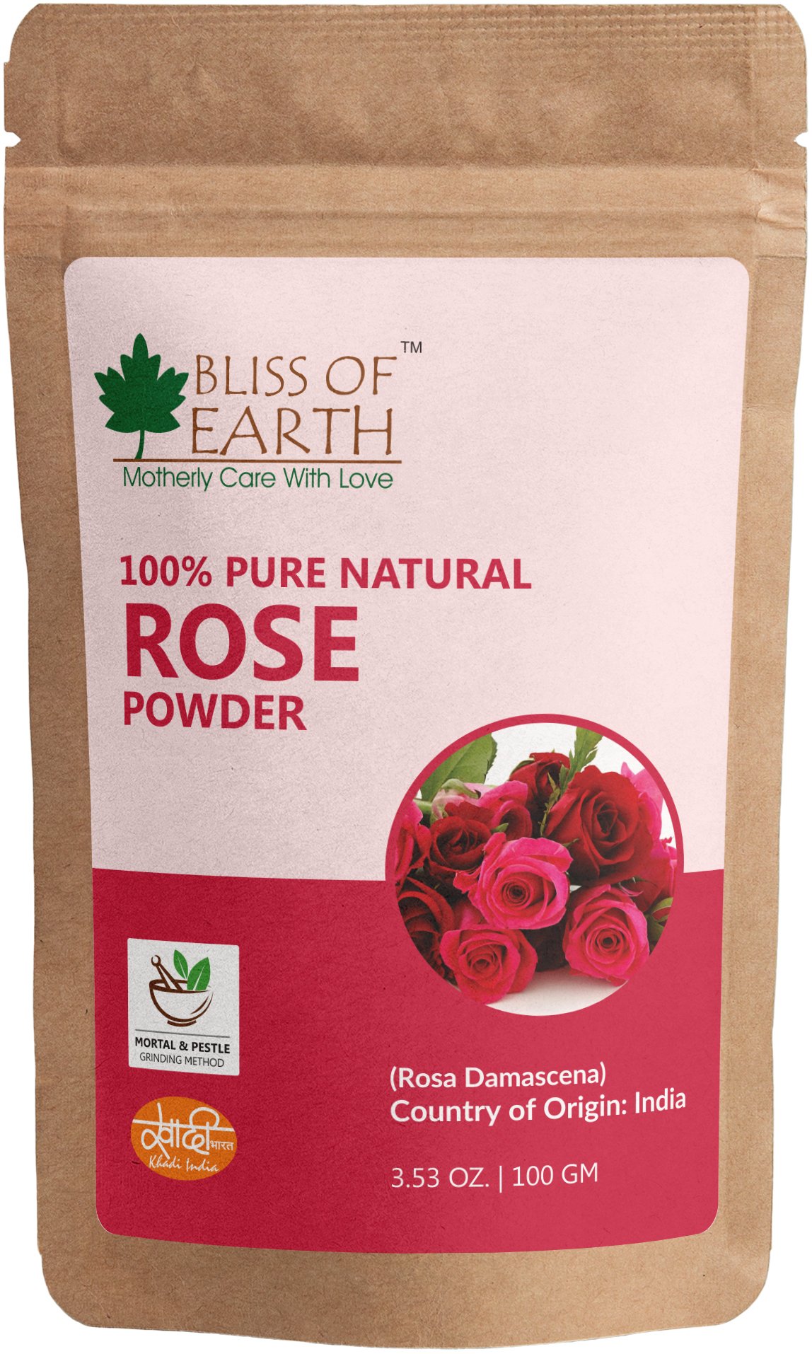 Bliss of Earth 100% Pure Natural Rose Petals Powder | 100GM | Great For Face & Skin