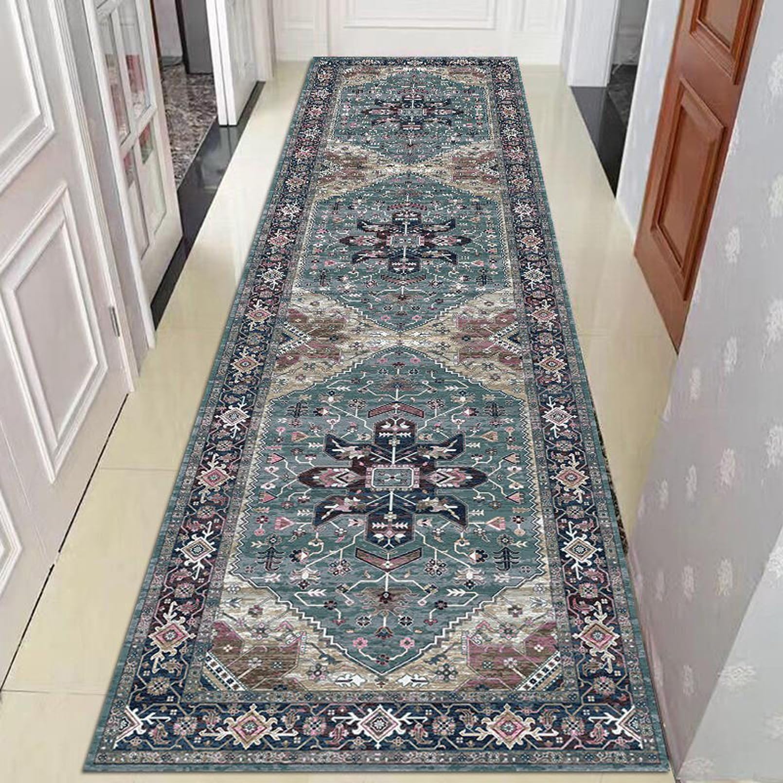 ANram Carpet runner hallway non-slip kitchen runner corridor carpet runner washable long hallway runner carpet kitchen bedroom living room,1.2m x 5m