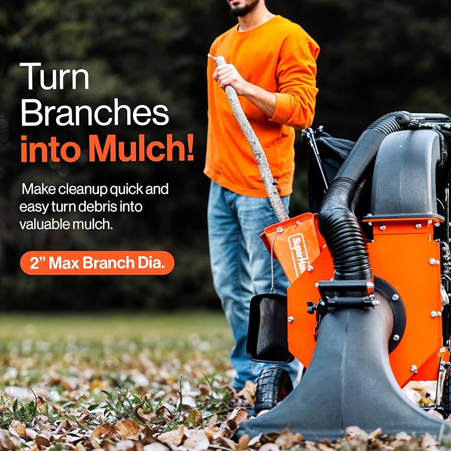 【美品】The Bush 5'4\" #2-3 4pcs. Northland SuperHandy Leaf Vacuum & Wood Chipper – 7HP 209cc Gas Engine