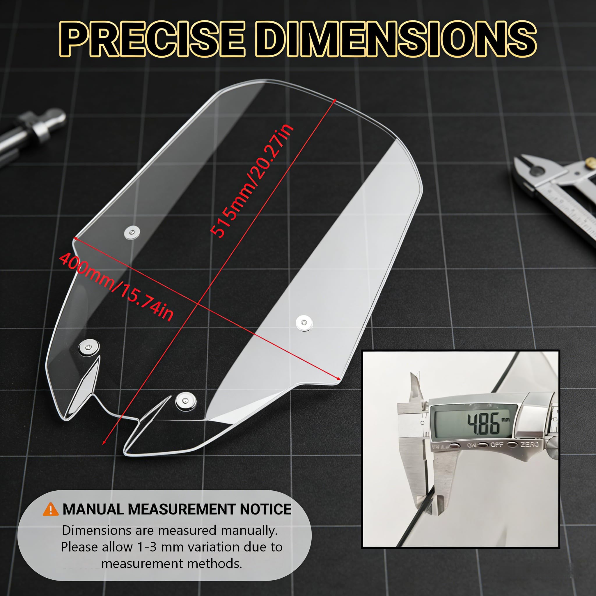 Parabrezza Moto per Yamaha X-MAX 250/300/Tech Max XMAX300 Accessori 2025-2026 - Parabrezza Sportivo Alto, Cupolino Frontale in PC Plastica Visiera (Grigio)