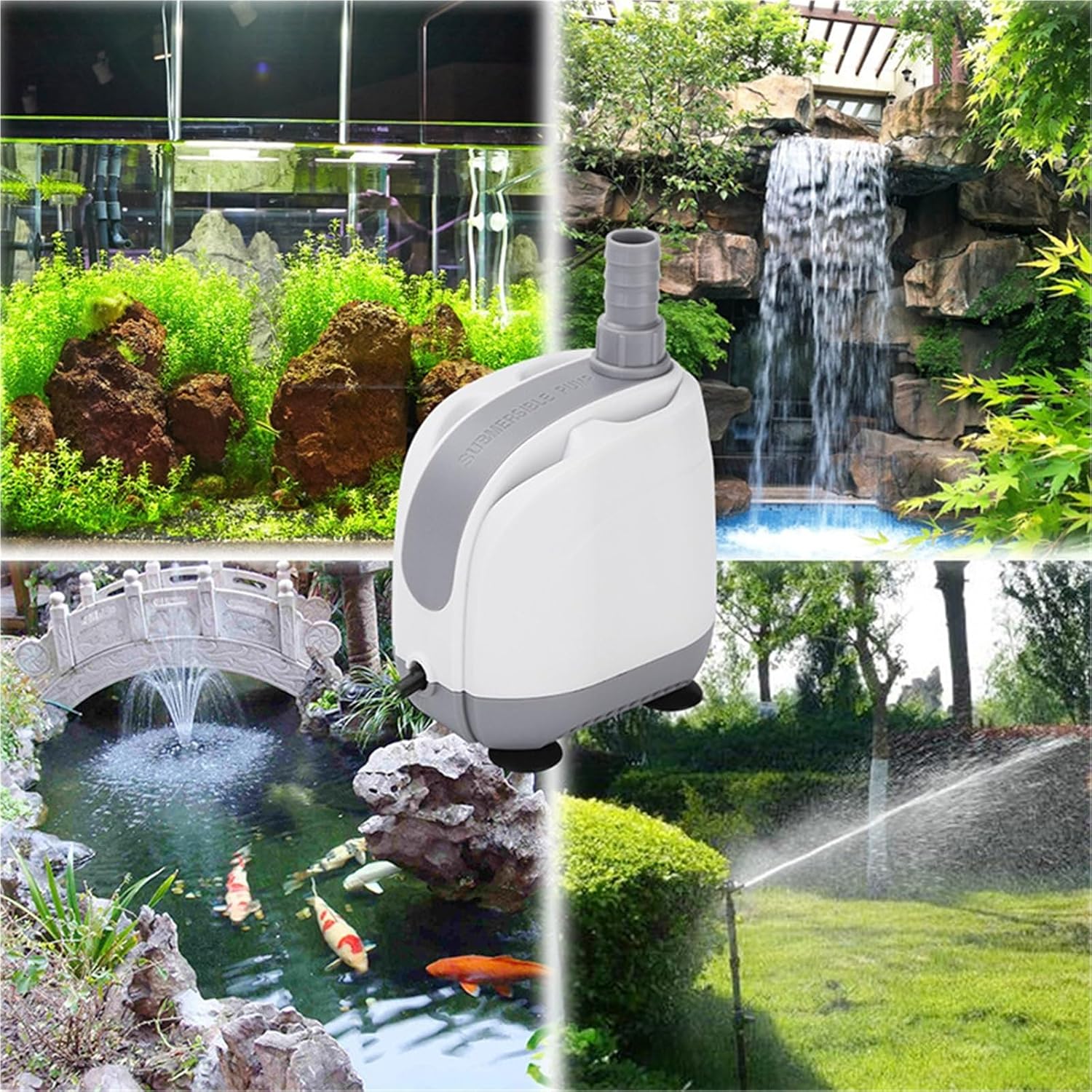 5/8/15/25/40w Fish Tank Bottom Suction Submersible Pump Mute Multi-function Connector(EB-801 5W)