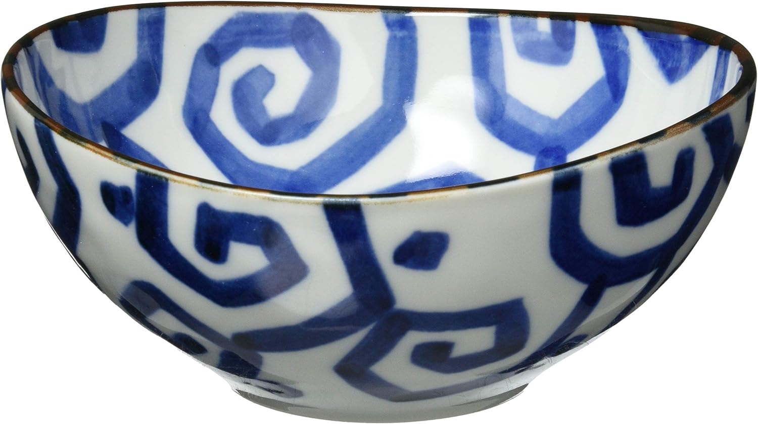 Mino Yaki 131-1204 Bowl, Pot, Plate, Approx. 6.3 x 5.9 inches (16 x 15 cm), Microwave Safe, Dishwasher Safe, Oblong Arabesque