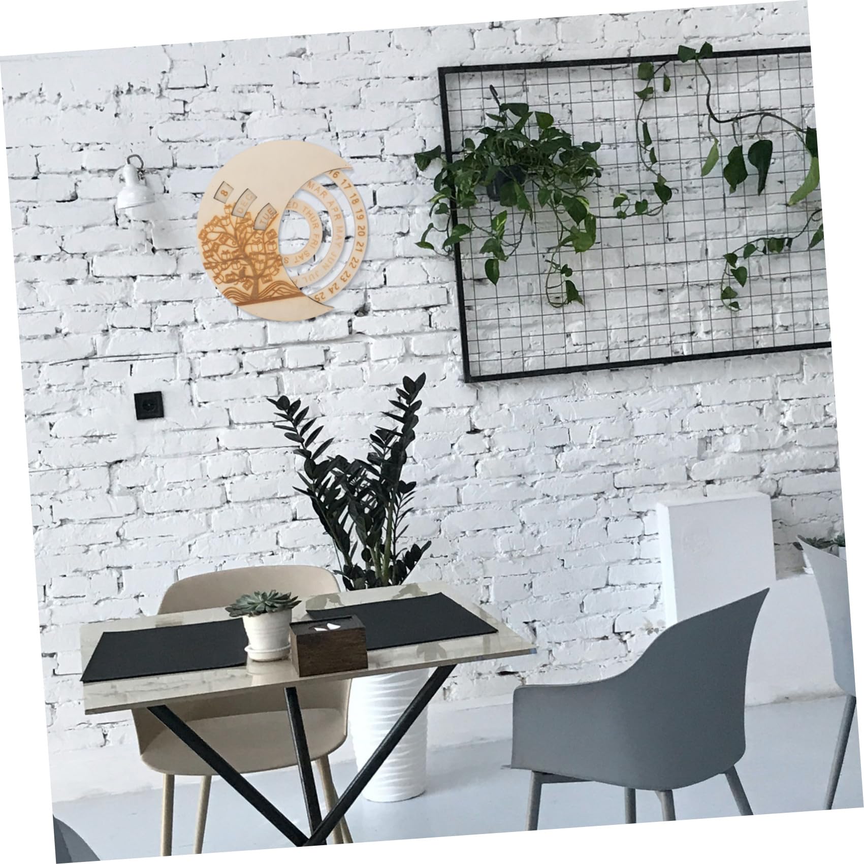 SEWACC 3stücke Moon Design Wandkalender Dekorativer Einstellbarer Mondkalender Für Schlafzimmer Und Büro Handgefertigtes Wandornament Datumsaktualisierung