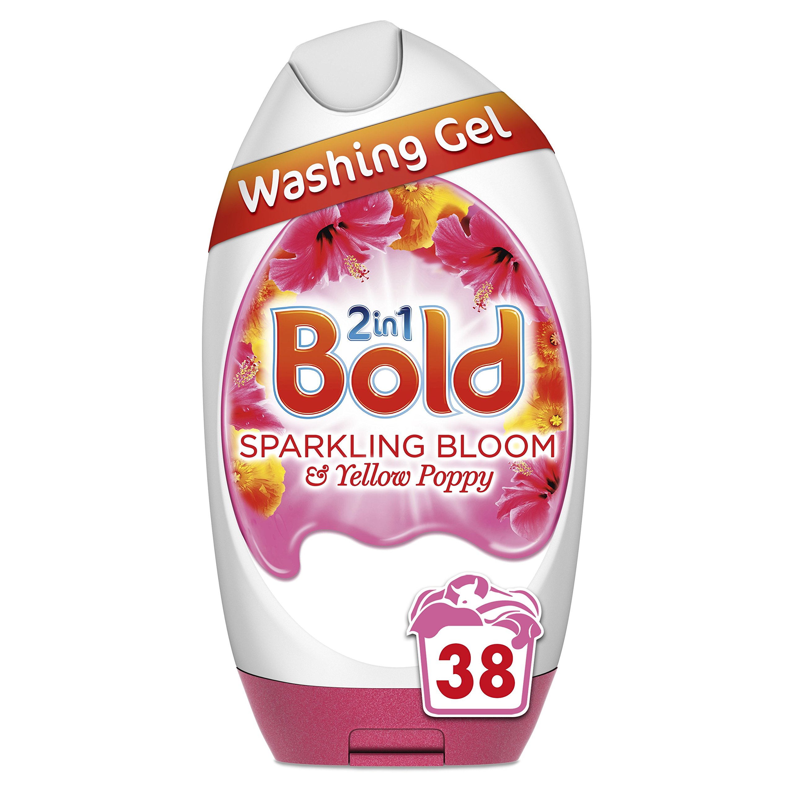 Bold 2-in-1 Washing Gel Sparkling Bloom and Yellow Poppy 38 Washes, 1.406 Litre