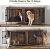Mueble para perro EasyCom de 78.74 pulgadas para 1 o 2 perros, de 35 a 60 libras, marrón | Jaulas para perro individuales o dobles de alta resistencia, para perros pequeños/medianos/grandes, tamaño grande, interior como soporte para TV 3