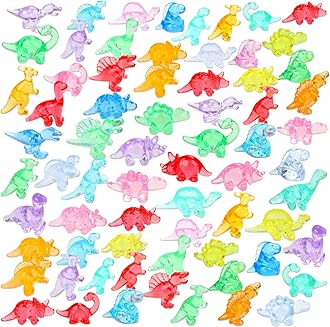 HAPTIME 300 Pcs Mini Dinosaur Figures, Mini Resin Animals to Hide, Bulk Plastic Dinosaur Party Favors, Small Classroom Prizes, Tiny Figurines for Kids, Vase Filler