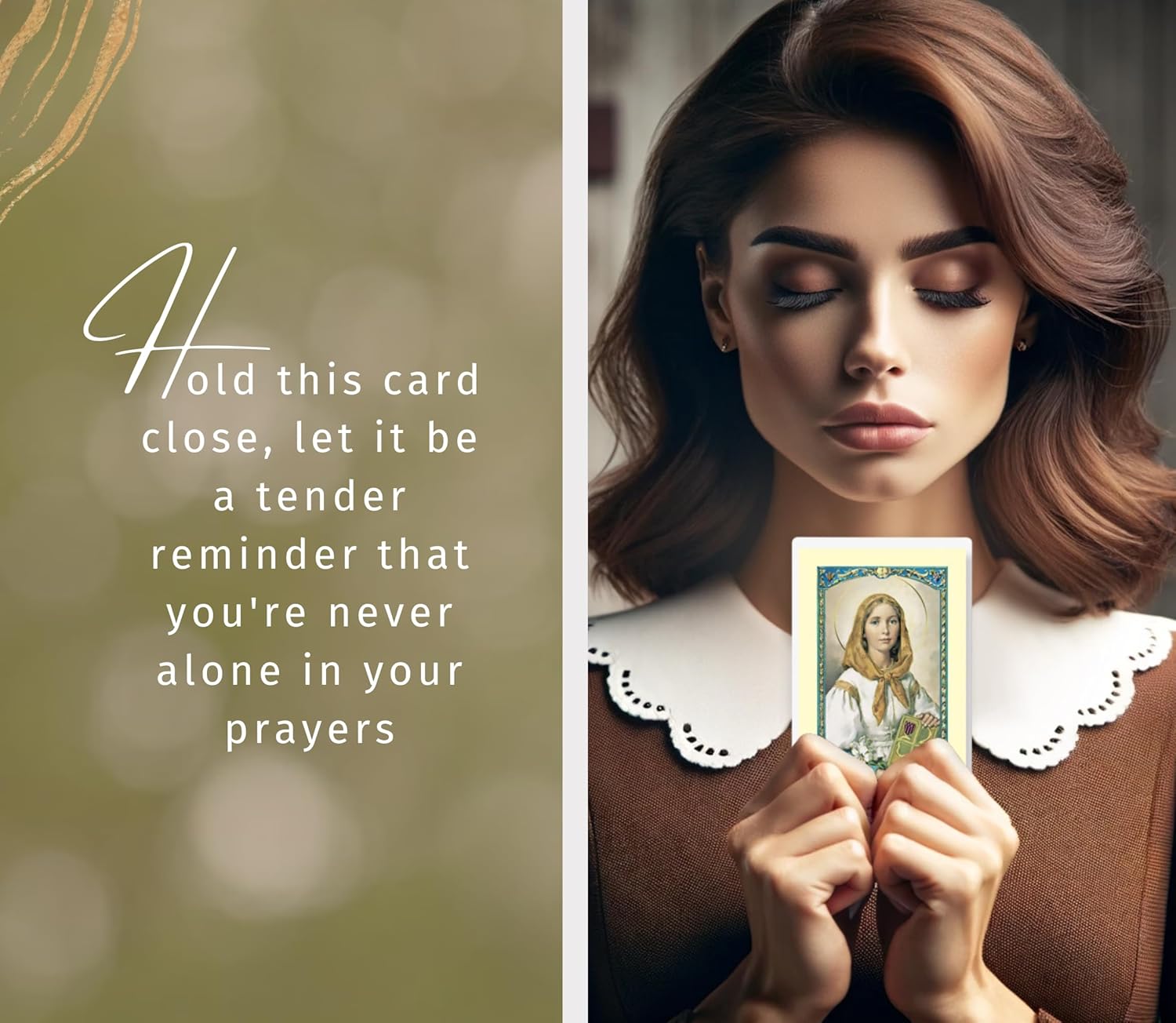 St Dymphna Chaplet - Saint Dymphna Prayer Card, Lord's Prayer Card - Saint Dymphna Chaplet with Medal Charm - St Dymphna Chaplet Rosary, Patron Saint of Nervous and Mental Disease Theme Set of 3 Items - Image 6