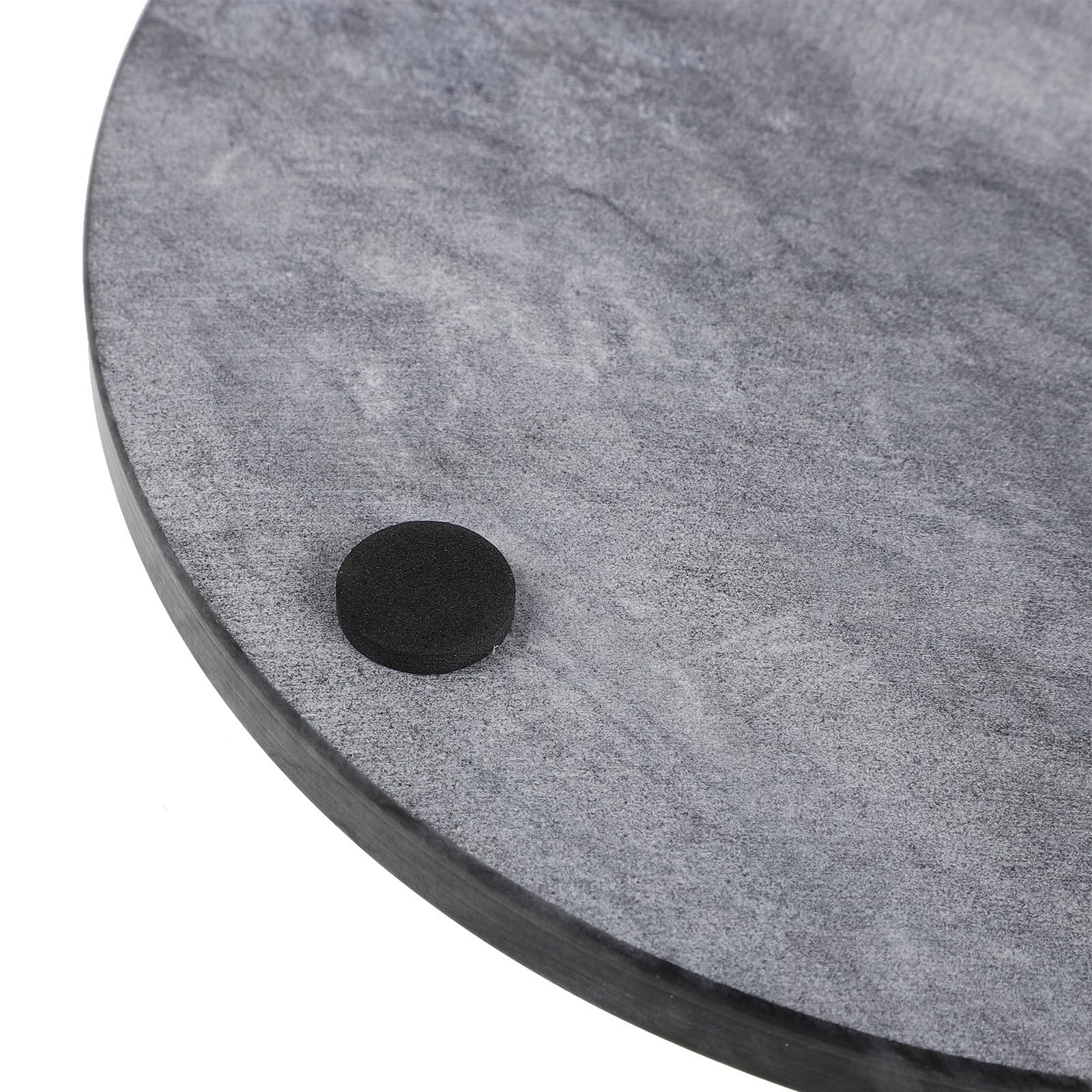 jojofuny Bandeja Antideslizante y Resistente a Derrames Redonda de Mármol Natural Negro Textura Única Adecuado para Servir Desayuno Organizador Elegante