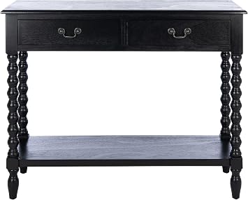SAFAVIEH Athena 2-Drawer Wood Console Entryway Table, 35.5 Black CNS5702B