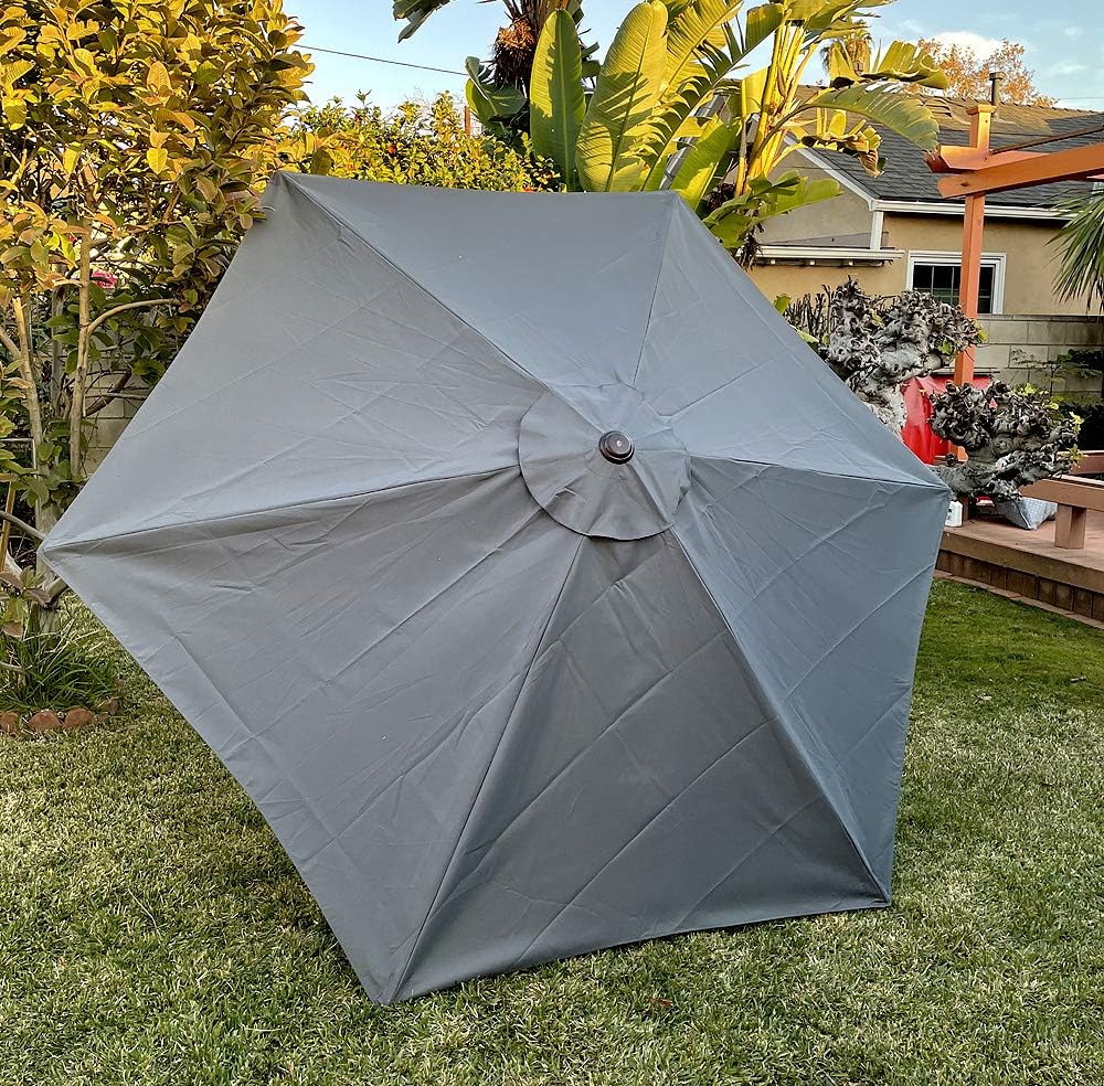BELLRINO Replacement * GRAY * Umbrella Canopy for 9 ft 6 Ribs (Canopy Only) (GRAY-96)
