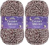 Vista 23 de JubileeYarn Chunky Melody - Hilo para tejer 100g/madeja, mezcla de lana gruesa, color maíz naranja - 2 madejas