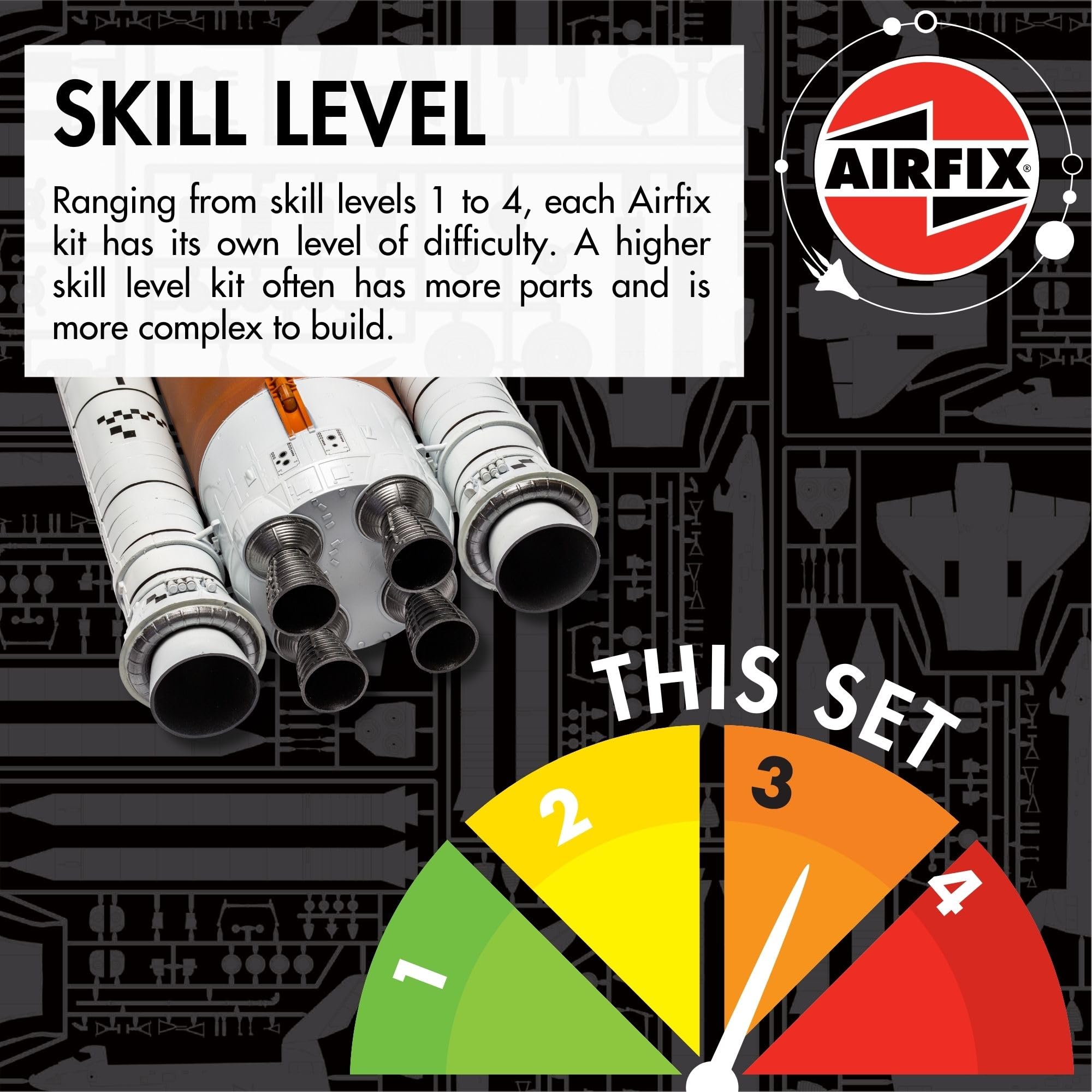 Airfix A50202 SLS Artemis Maquetas de plástico, Naves espaciales para Adultos y niños 8+ años. Incluye: Escala, Pinturas acrílicas Humbrol, Pinceles y policemento