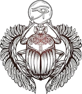 EW Designs Magnet Egyptian Scarab with Eye of Horus Medallion Magnetic Vinyl Magnet Bumper Sticker (4" Tall)