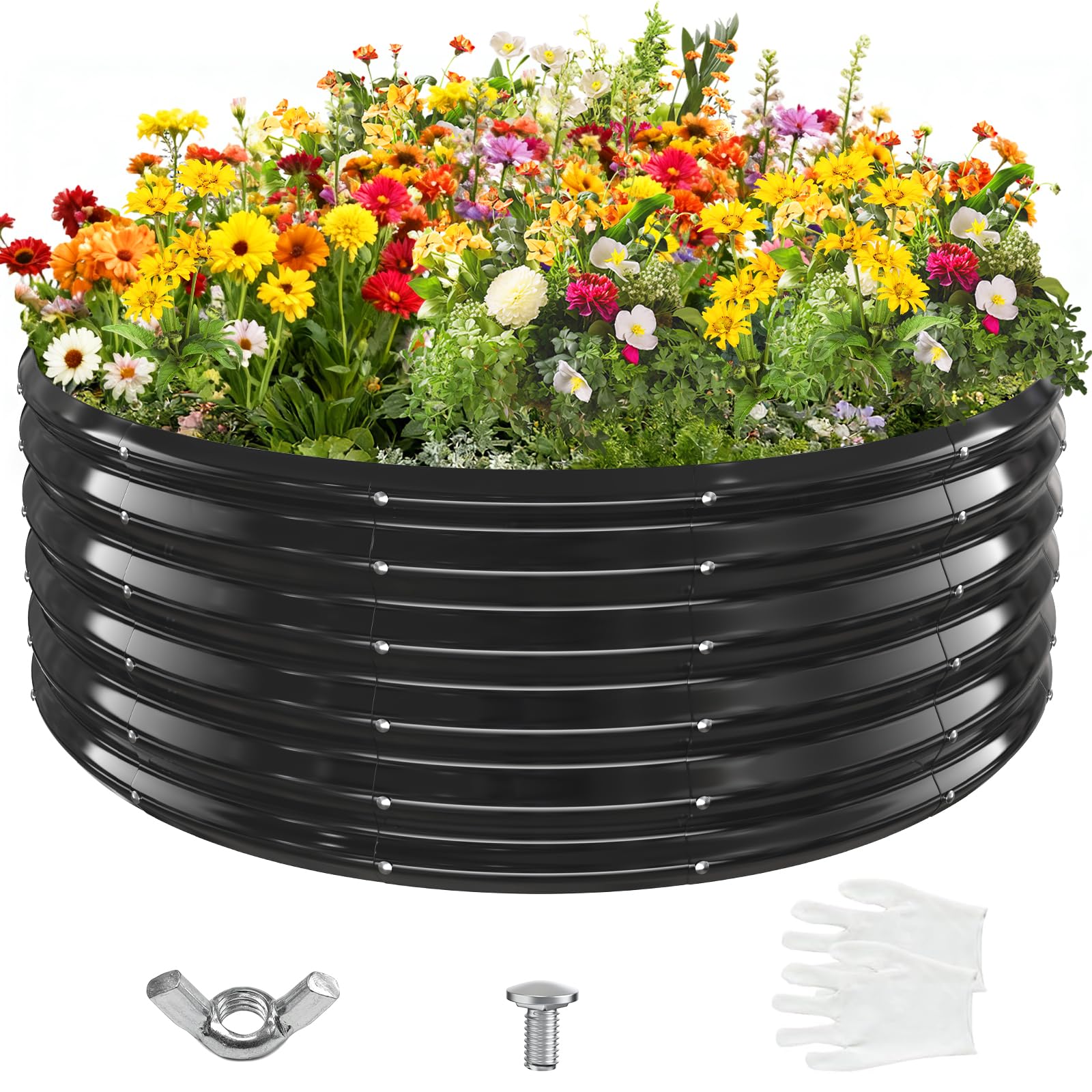 YSEJOMP 17' Tall 48' Diameter Round Raised Garden Bed