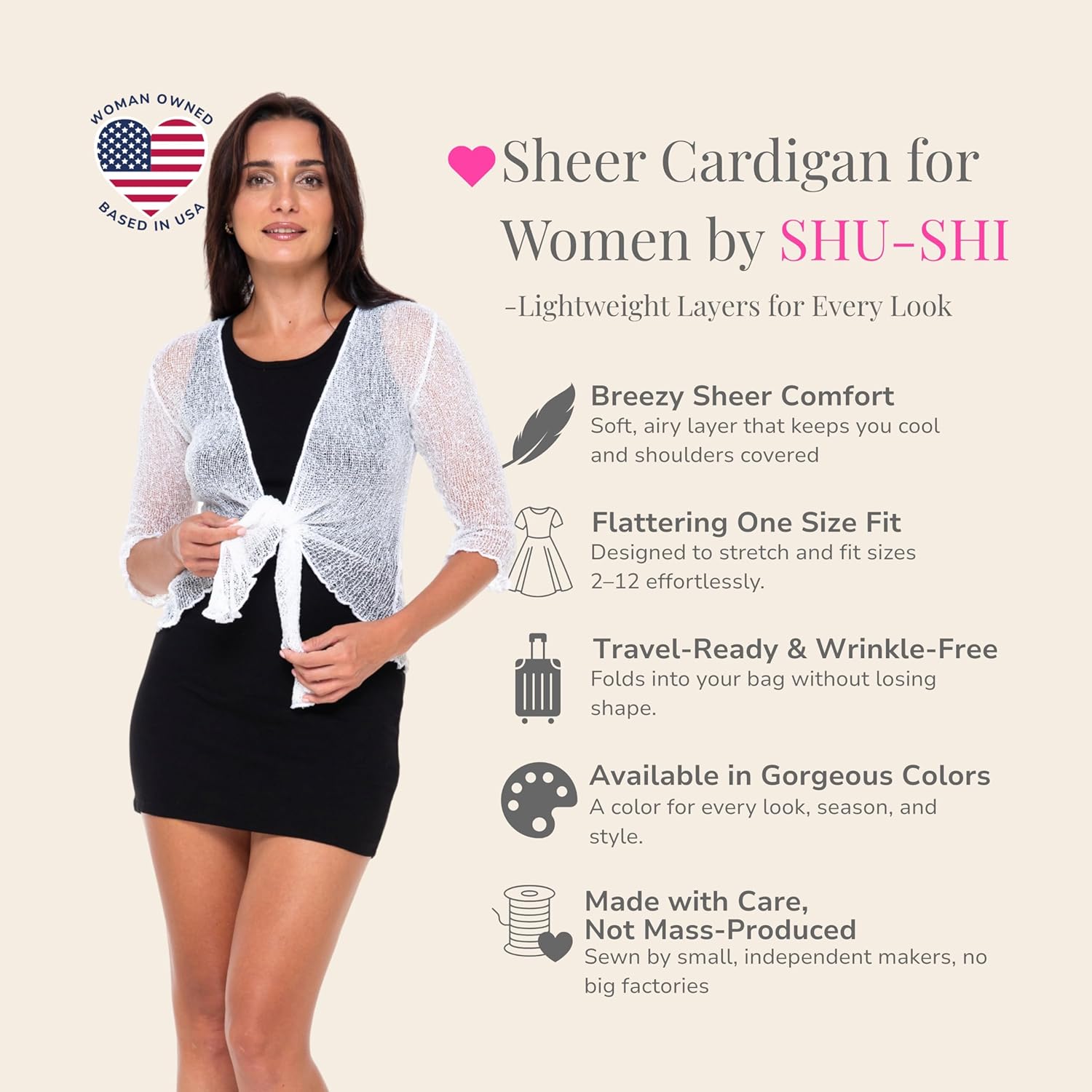 SHU-SHI Sheer Shrug for Women Mesh Knit Cover Up Lightweight Dressy Cardigan for Summer Tie Top Wrap - Image 2