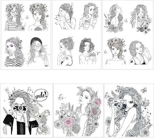 Pretty Girls Sellos transparentes para bricolaje álbumes de recortes, fabricación de tarjetas decorativas, álbumes de fotos, manualidades, sello de