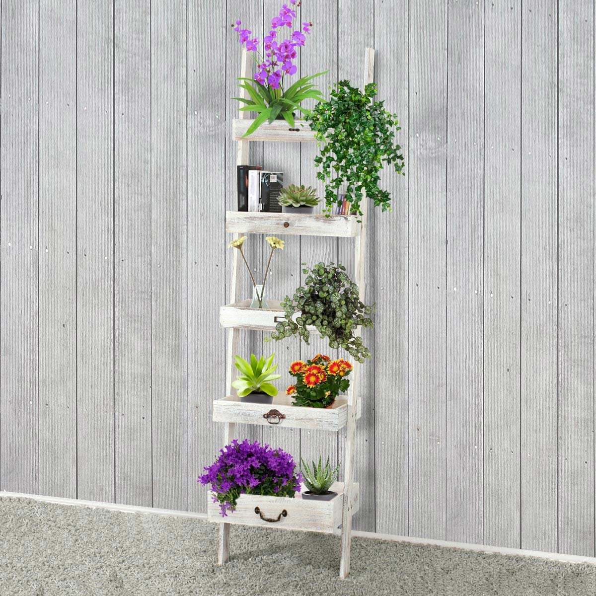 Mendler Standregal, 169x43x32cm - weiß