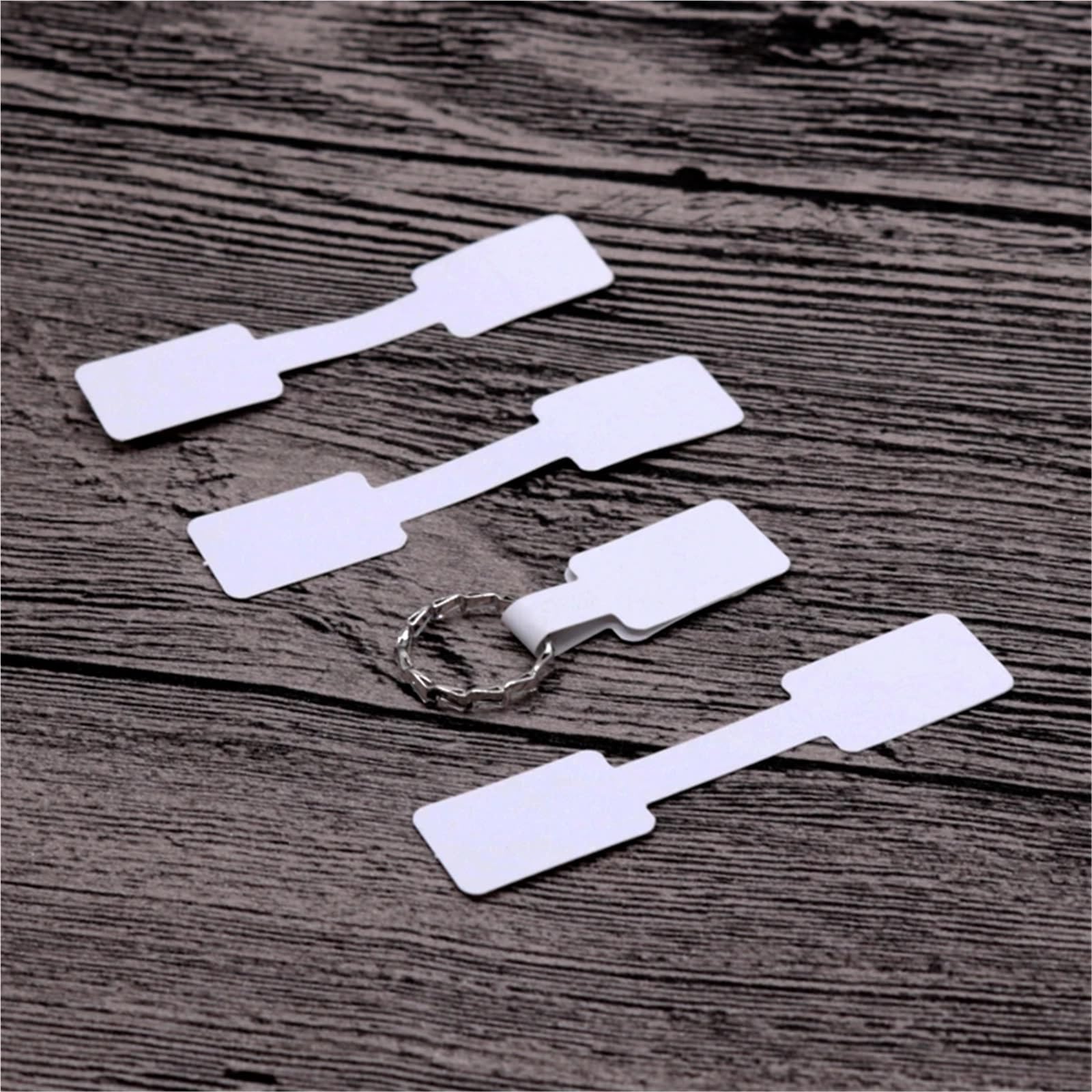 1000 szt. różowy papier biżuteria pierścionek naklejki ekspozycyjne opakowanie etykiety etykiety 6 * 1,2 cm prostokątny papier