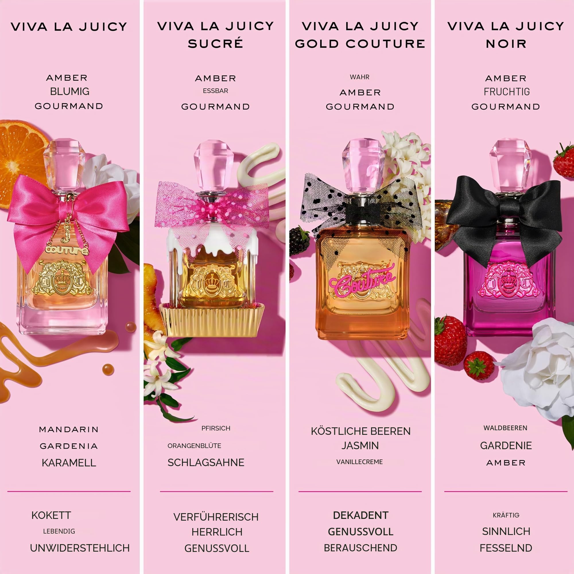 Juicy Couture - Viva La Juicy Noir Eau de Parfum für Damen, fruchtiger Gourmand Amberduft, Beeren, Geißblatt & Amber, Ausdrucksstarkes, sinnliches & fesselndes Eau de Parfum für Damen