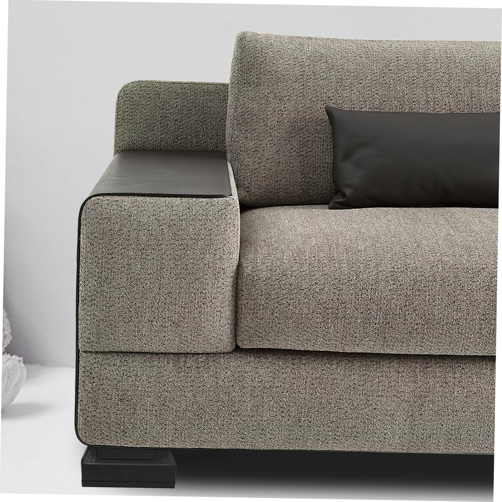 POPETPOP Patas Elevadoras para Muebles Elevadores de Altura para Escritorio, Sofá y Cama, 4 Piezas, Plástico y TPU, Instalación Fácil, Negro