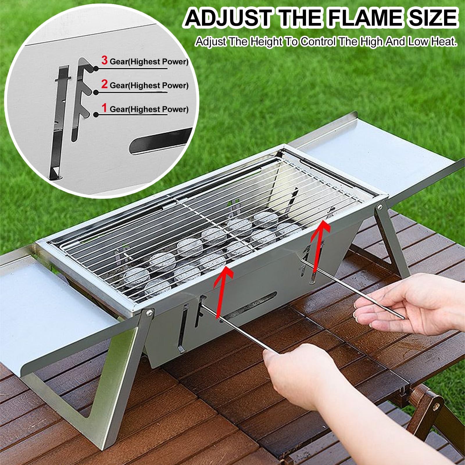 Stufa a Legna Pieghevole da Campeggio per 3 Persone, Barbecue da Esterno, Stufe a Legna in Acciaio Inox, Forno da Campeggio per Campeggio e Picnic