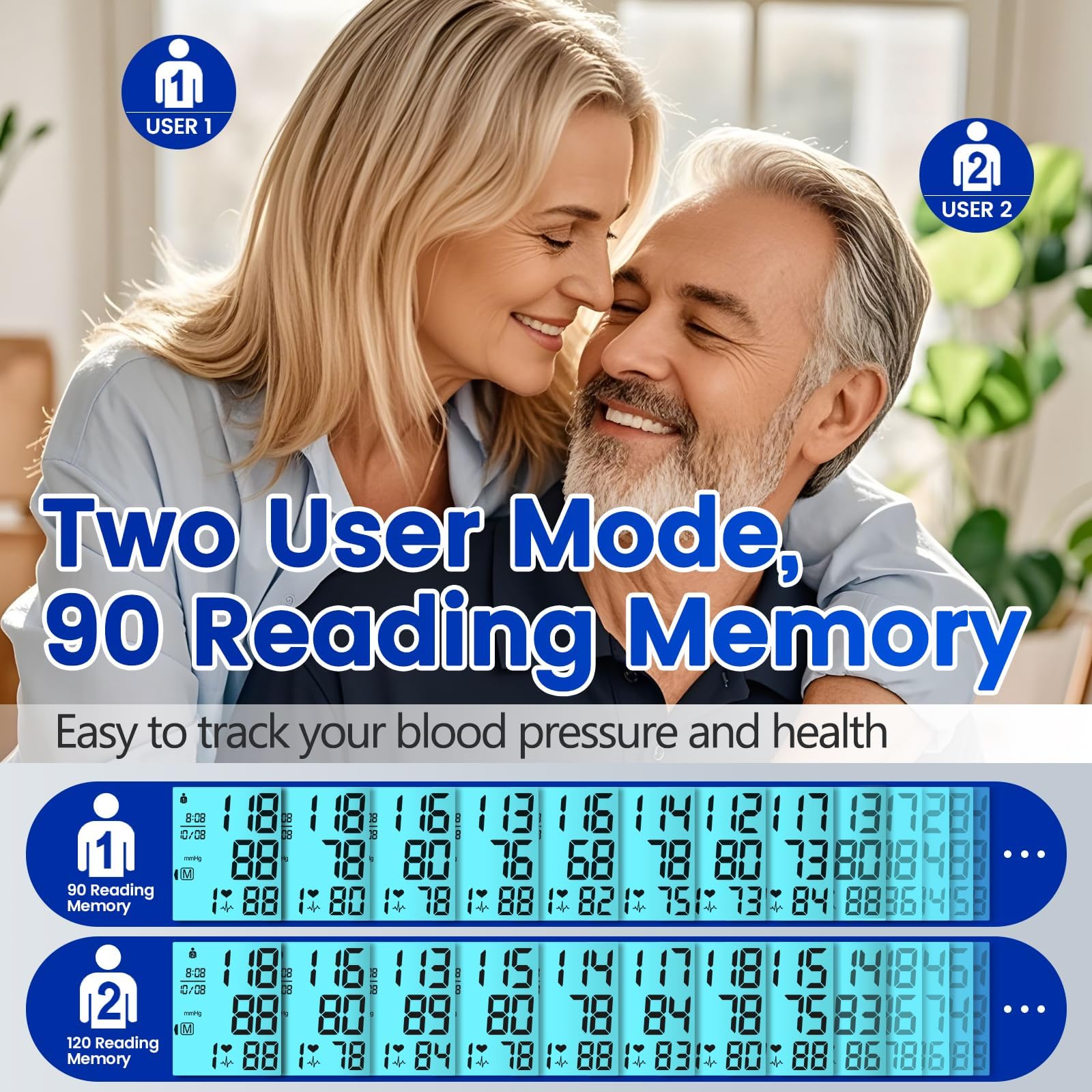 Blood Pressure Monitor Wrist Blood Pressure Cuff Automatic BP Machine with Backlit Display, 2x90 Memory, Voice Broadcast, Measurable Board Carrying Case and AAA Battery Bp Monitor(Black)