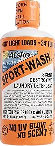Atsko Sport-Wash Laundry Detergent 1 Liter Bottle 34 Wash Loads 1338L: Sport-Wash Laundry Detergent 1 Liter Bottle 34 Wash Loads