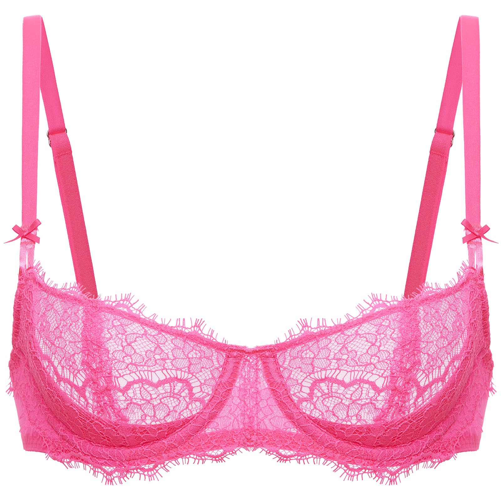 DOBREVA Women's Balconette Sexy Unlined Bra