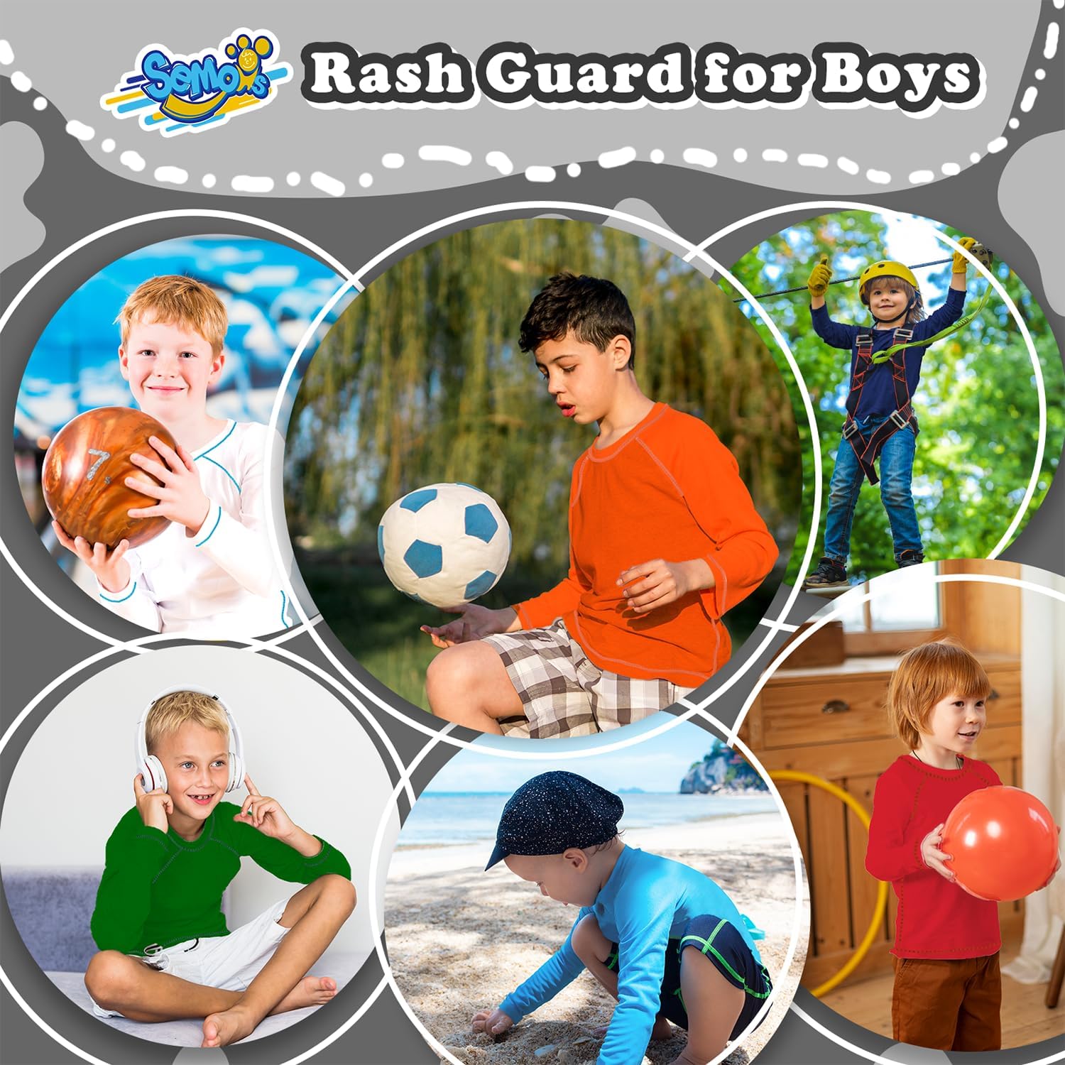 Boys' Rash Guard Long Sleeve UPF 50 Sun Shirts for Toddler Kids Rashguard Water Swimming - Image 5