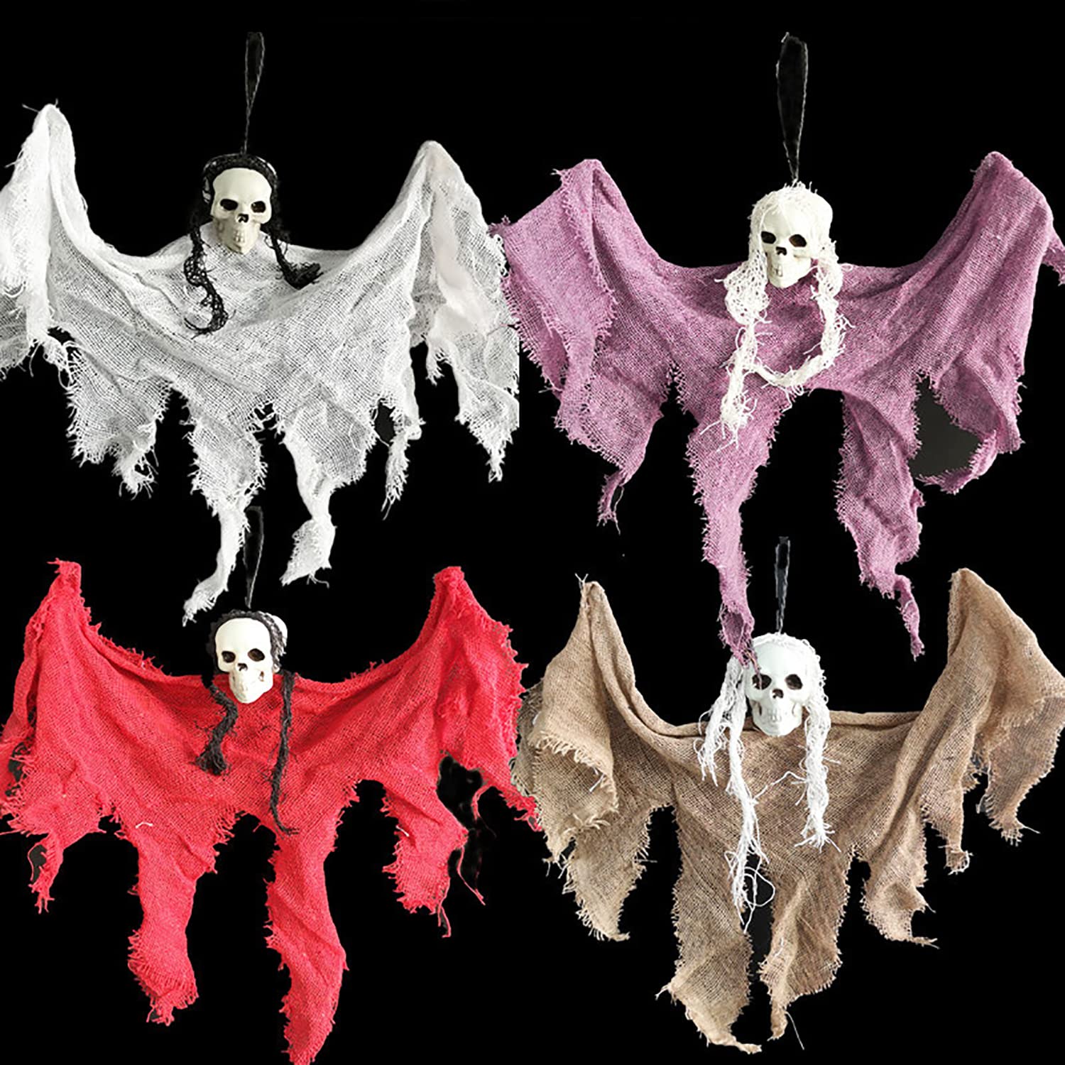 Amazon.co.jp: ハロウィン飾り お化け屋敷 髑髏 4個セット