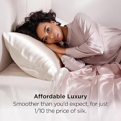 Vista 194 de Bedsure - Juego de 2 fundas de almohada de satén 06 - negro