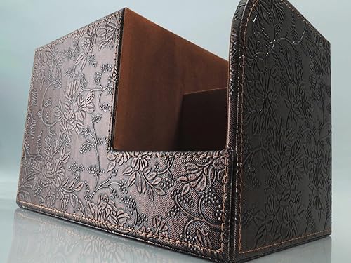 Miniatura 8 de Caja de pañuelos de piel sintética, cuadrada, multifuncional, soporte para caja de pañuelos de baño, organizador con 2 compartimentos, soporte para