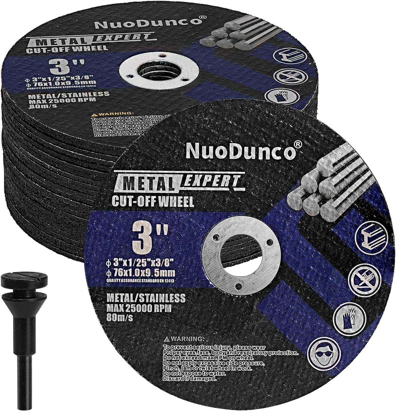 3 Inch Cut Off Wheel 76 x 1.0 x 9.5mm Cutting Disc for Die Grinder Power Drill Attachment 1mm Ultra-Thin Cutter Disc for Metal & Stainless Steel 25 Pack